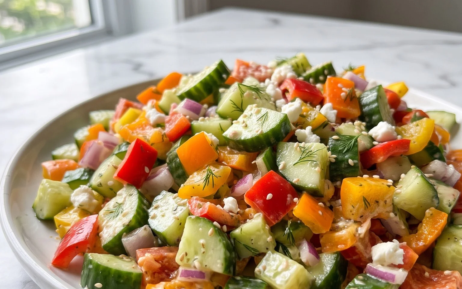 Salade Concombre Poivron TikTok Virale : Fraîche & Rapide