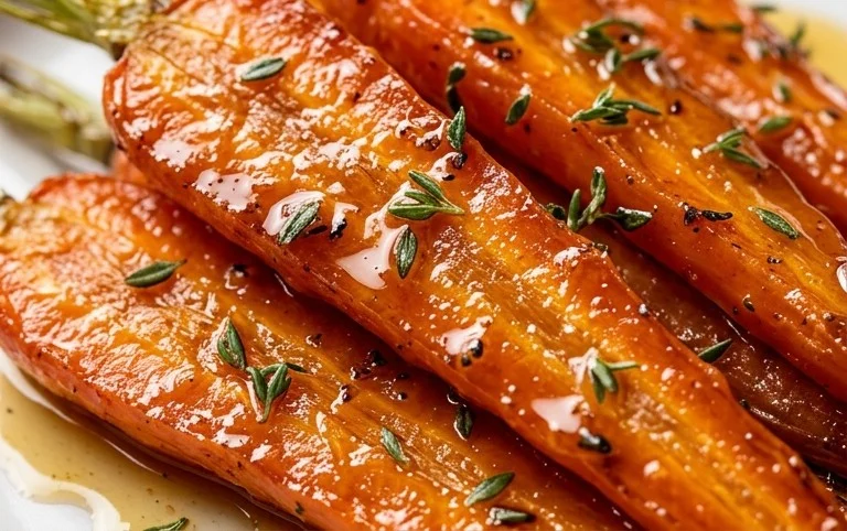 Carottes rôties au miel et au thym