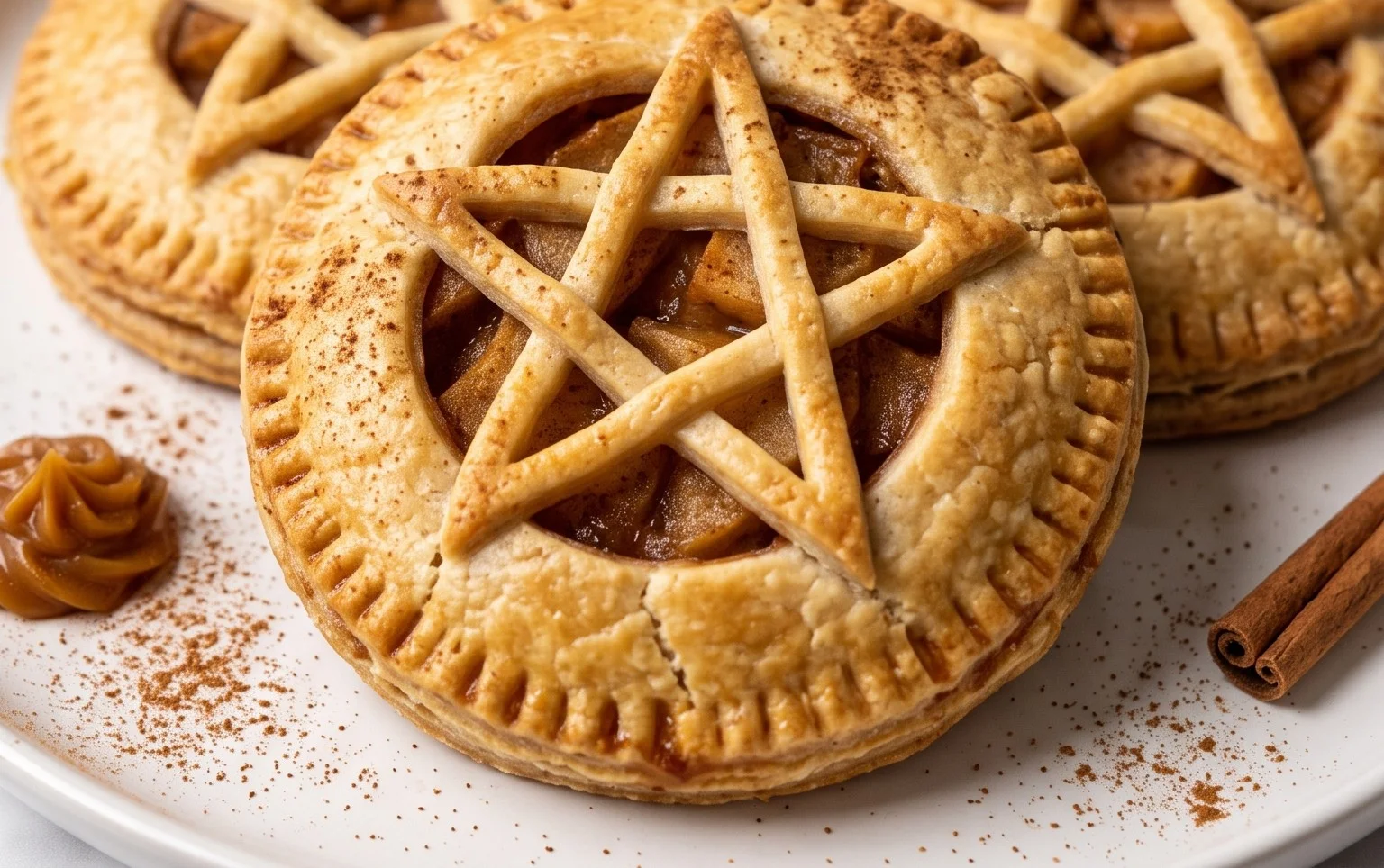 Pentagram Topped Vegan Apple Pies